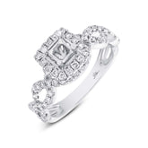 0.65ct 14k White Gold Diamond Semi-mount Ring Size 7